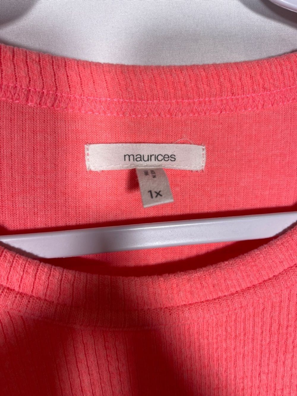MAURICES WOMENS TEXTURED CREWNECK SWEATSHIRT PINK 1X - Picture 3 of 7
